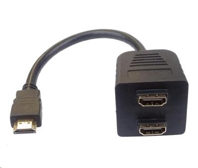 PremiumCord rozdvojka HDMI M - 2x F konektory/ 30cm/ černá