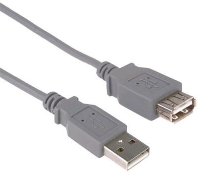 PremiumCord USB 2.0 kabel prodlužovací,A-A F/M, 50cm,šedý