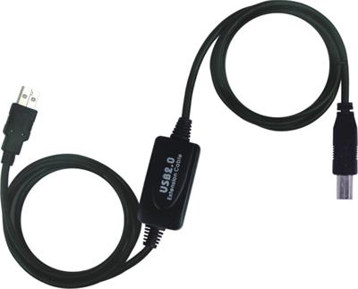 PremiumCord USB 2.0 repeater a propojovací kabel A/M-B/M 20m