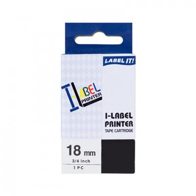 PRINTLINE kompatibilní páska s Casio XR-18BU1 18mm, 8m, černý tisk/modrý podklad