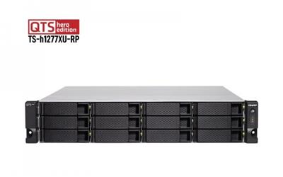 QNAP 12-Bay QTS hero NAS, AMD Ryzen™ 5 3700X 8-core/16-thread 3.4 GHz processor, 32GB DDR4 RAM (max 128GB RAM), 12x 2.5