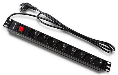 Qoltec Surge protector CB,RACK 19'',1U,16A,PDU,8xSCHUKO,2m