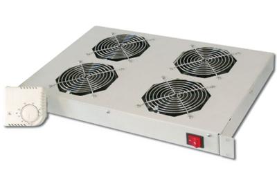 RACK Digitus 19" větrací jednotka 1U, 4 ventilátory, šedá