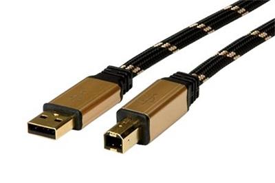 Roline Gold USB 2.0 kabel A-B, 3m