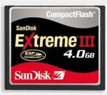 SanDisk CompactFlash Extreme III 8GB, rychlost zápis/čtení 133x (150kB/s=1x)