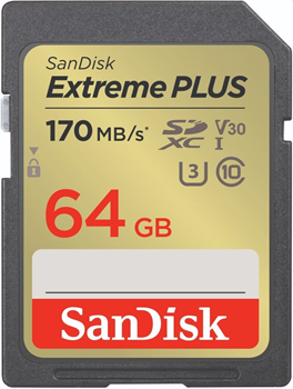 SanDisk Extreme PLUS SDXC 64GB 170MB/s V30 UHS-I