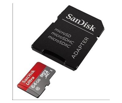 SanDisk MicroSDXC karta 64GB Ultra (80MB/s, Class 10, Android) + adaptér