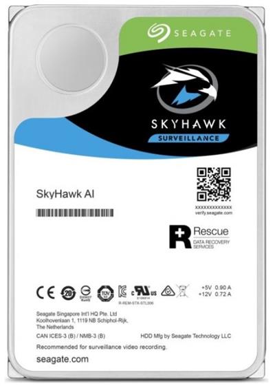 Seagate SkyHawk AI HDD, 12TB, SATAIII, 256MB cache, 7.200RPM