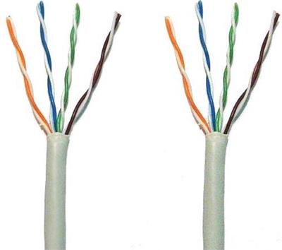 Síťový kabel 1m, cat.5e UTP - měděný, průřez 0.5mm, 4 páry - 33 metrů