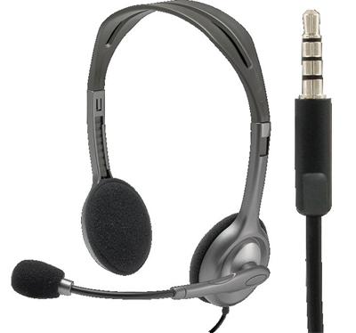 Sluchátka s mikrofonem Logitech Stereo Headset H111,1x3.5" jack (TRRS)