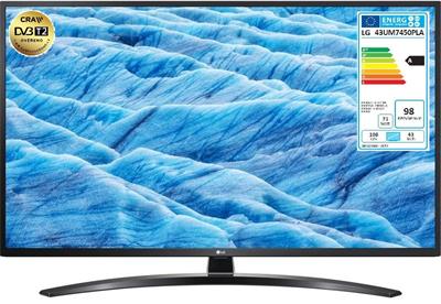 Smart TV LG 43" 43UM7450 4K UHD(3840×2160),DVB-T2/C/S2,HEVC (H.265),WiFi,BT,LAN,3×HDMI,2×USB,CI slot,20W,webOS,černá