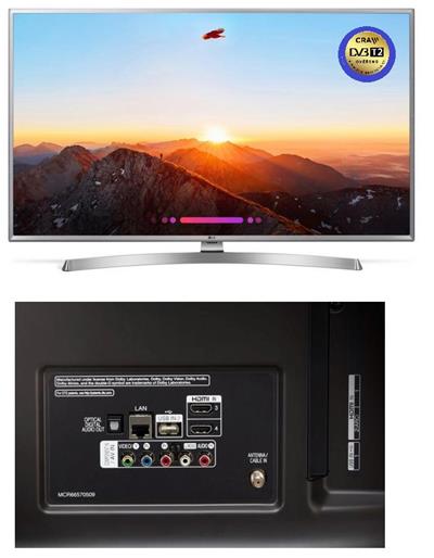 Smart TV LG 70" 70UK6950PLB,UHD 3840x2160,DVB-T2/HEVC,4xHDMI,LAN