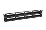 Solarix 19" Patch panel Solarix 48 x RJ45 CAT5E UTP 150 MHz černý 2U  