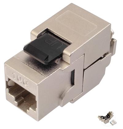 Solarix keystone 10G, CAT6A, STP, RJ45, černý, samořezný