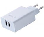 Sony AC x USB adaptér, výkon DC 5V a 3 A, bílá barva, 50 cm