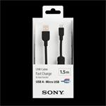 Sony USB Type A kabel, výkon 2,4 A, černá barva, 150cm