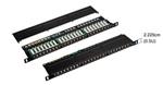 STP 0,5U Patch panel S-line 24 port Cat.6 Black