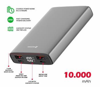 SWISSTEN ALUMINUM POWER BANK 10000 mAh