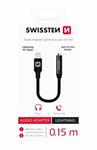 SWISSTEN AUDIO ADAPTÉR TEXTILE LIGHTNING /JACK(samice) 0,15 M ČERNÝ