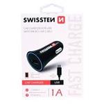 SWISSTEN CAR CHARGER WITH USB 1A POWER + CABLE MICRO USB