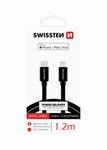 SWISSTEN DATA CABLE USB-C / LIGHTNING MFi TEXTILE 1,2M BLACK