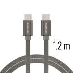 SWISSTEN DATA CABLE USB-C / USB-C TEXTILE 1,2M GREY