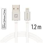 SWISSTEN DATA CABLE USB / LIGHTNING MFi TEXTILE 1,2M SILVER