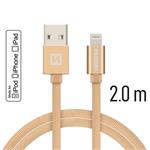 SWISSTEN DATA CABLE USB / LIGHTNING MFi TEXTILE 2,0M GOLD