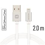 SWISSTEN DATA CABLE USB / LIGHTNING MFi TEXTILE 2,0M SILVER