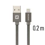 SWISSTEN DATA CABLE USB / LIGHTNING TEXTILE 0,2M GREY