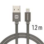 SWISSTEN DATA CABLE USB / LIGHTNING TEXTILE 1,2M GREY