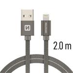 SWISSTEN DATA CABLE USB / LIGHTNING TEXTILE 2,0M GREY