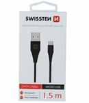 SWISSTEN DATA CABLE USB / MICRO USB 1,5 M ČERNÝ (6,5mm)