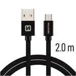 SWISSTEN DATA CABLE USB / MICRO USB TEXTILE 2,0M BLACK