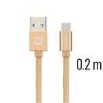 SWISSTEN DATA CABLE USB / USB-C TEXTILE 0,2M GOLD