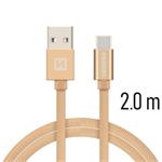 SWISSTEN DATA CABLE USB / USB-C TEXTILE 2,0M GOLD