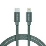 Swissten Datový kabel textilní USB-C/Lightning,2m,stříbrný