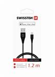 SWISSTEN DATOVÝ KABEL TPE USB / LIGHTNING MFi 1,2 M ČERNÝ