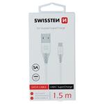 SWISSTEN DATOVÝ KABEL USB / USB-C SUPER FAST CHARGING 5A 1,5M BÍLÝ