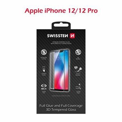 SWISSTEN OCHRANNÉ SKLO ULTRA DURABLE 3D APPLE IPHONE 12/12 Pro ČERNÉ