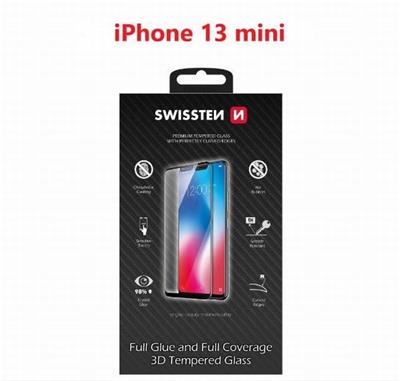 SWISSTEN OCHRANNÉ SKLO ULTRA DURABLE 3D APPLE IPHONE 13 mini ČERNÉ