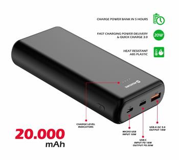 SWISSTEN POWER LINE POWER BANK 20000 mAh