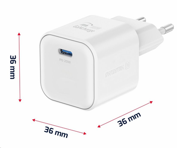 Swissten Síťový adaptér GaN 20W,USB-C,bílý