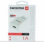 SWISSTEN SÍŤOVÝ ADAPTÉR SMART IC 1x USB 1A POWER BÍLÝ