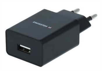 SWISSTEN SÍŤOVÝ ADAPTÉR SMART IC 1x USB 1A POWER ČERNÝ