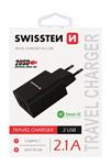 SWISSTEN SÍŤOVÝ ADAPTÉR SMART IC, CE 2x USB 2,1 A POWER ČERNÝ