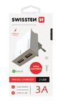 SWISSTEN SÍŤOVÝ ADAPTÉR SMART IC, CE 2x USB 3 A POWER BÍLÝ + DATOVÝ KABEL SWISSTEN USB / LIGHTNING 1,2 M BÍLÝ