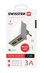 SWISSTEN SÍŤOVÝ ADAPTÉR SMART IC, CE 2x USB 3 A POWER BÍLÝ + DATOVÝ KABEL SWISSTEN USB / MICRO USB 1,2 M BÍLÝ