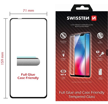 Swissten sklo full glue,color frame,case friendly Samsung Galaxy A21s,černé