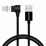 SWISSTEN Textile Datový kabel magnetický USB-C,černý,1.2m